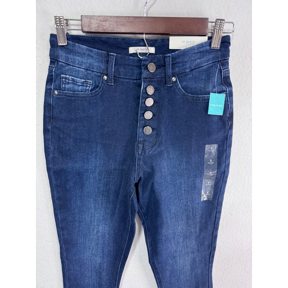 Maurices S Short Blue Jeggings Women's Limitless High Rise Button Fly - Picture 3 of 6